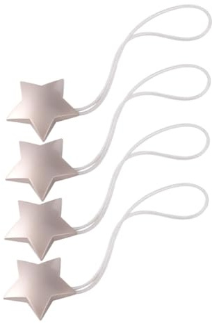 Cabilock 4piezas Hebilla Magnética para Cortina de Metal Abrazadera Magnética sin Taladro Cuerda Metálica para Sala de Estar Cocina y Dormitorio