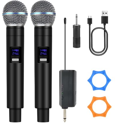 Loewieta Professional Wireless Microphone for Podcast, Karaoke & Singing – 2.4GHz Portable Dynamic Mic with 150ft Range, 8H Battery,Micrófono Inalámbrico for Streaming & Live Performance