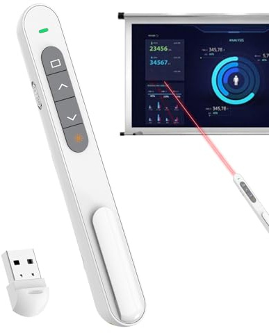 Byuexhp Fernbedienung Für Computer Präsentationen | 2,4 GHz tragbarer USB Präsentationsklicker,Drahtlose Präsentationsfernbedienung Mit Lautstärkeregler,für Schule, Unterricht, Vorlesung, Training,