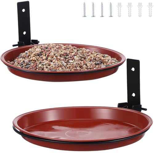 Mobestech Doppelstöckiger Balkon Vogelbad und Futterstation aus Robustem Material Wetterfeste Wandmontage Vielseitiger Vogelbade Futterplatz für Gartenvögel und Kolibris