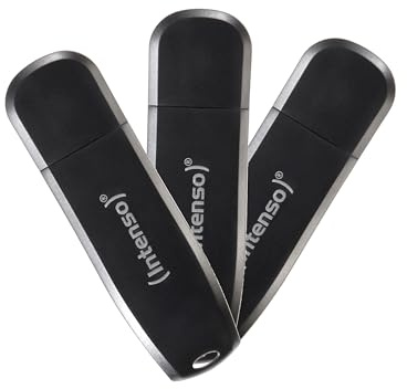Intenso Speed Line - Memoria USB 3 x 32 GB USB 3.2 Gen 1x1 – Memoria USB A con hasta 70 MB/s, Multipack