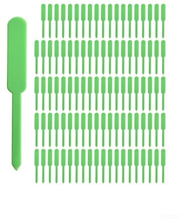 Etichette riutilizzabili per piante da giardino in plastica, 100 cartelli verdi 12 x 1,5 cm, resistenti alle intemperie, scrivibili per aiuole, vasi, serre e progetti scolastici per la marcatura delle