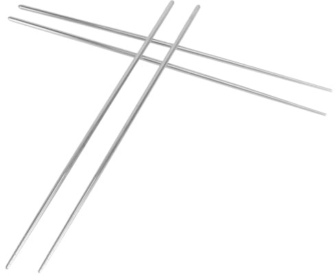 TEMPNAP Palillos Largos Pack de 2 Pares Antiescaldaduras de Acero Inoxidable Diseño Elegante y Multifunción para Cocinar y Freír para Hot Pot y Fideos