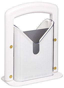 KitchenCraft Bagel Slicer and Cutter, Plastic/Carbon Steel in Gift Box, 18 x 9.5 x 23.5cm, White