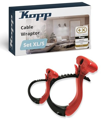 Kopp CABLE WRAPTOR Set - Kabelbinder in S & XL - Mit lösbarem Verschluss & Beschriftungsfläche - UV-stabil & halogenfrei - Kabel, Leitungen & Schläuche bündeln