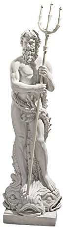 Design Toscano NG32474 Sculpture à Grande échelle de Poséidon Dieu de la mer Ivoire 33 x 44,5 x 150 cm