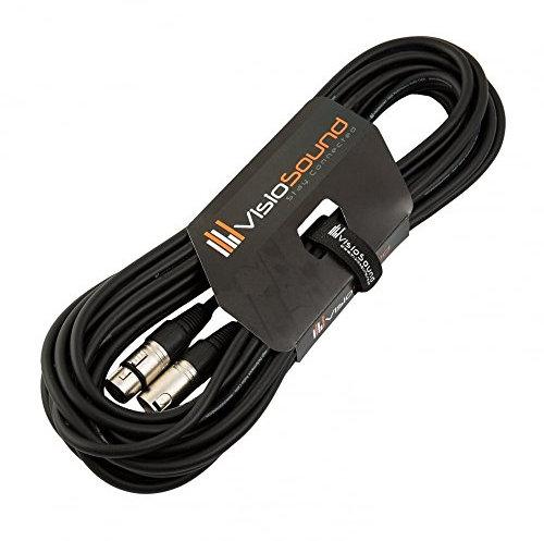 VisioSound Male to Female XLR Mic Lead/Balanced Microphone/Mic Patch Cable / 7 Colours 10m Black