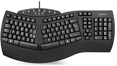 Perixx PERIBOARD-512, Grand Clavier Ergonomique Filaire USB pour Windows – Noir, AZERTY