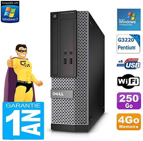 Dell PC 3020 SFF Intel G3220 Ram 4Go Disque 250 Go DVD WiFi Windows XP Pro (Reconditionné)