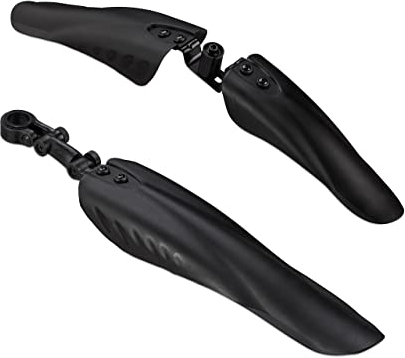 Relaxdays, Negro Set Guardabarros Bicicleta Delantero y Trasero 24-28 Pulgadas, Plástico, Adultos Unisex, 10,5 x 7,5 x 55 cm