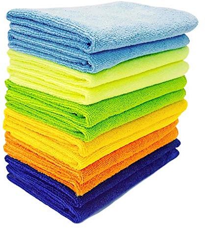 Mr.Towels Large Mixed-Color Microfiber Cleaning Cloth, All-Purpose Cleaning Towels - Pack of 12 - Size: 16 x 16, 6 Colors