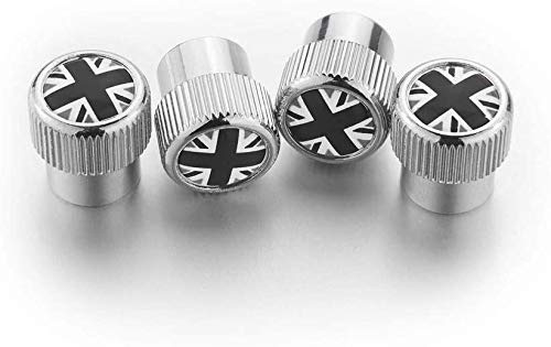 Heinmo Union Jack Tire Stem Valve Caps Wheel Valve Covers Dustproof Tire Cap for Most Cars Chrome Valve stem caps 4pcs Set