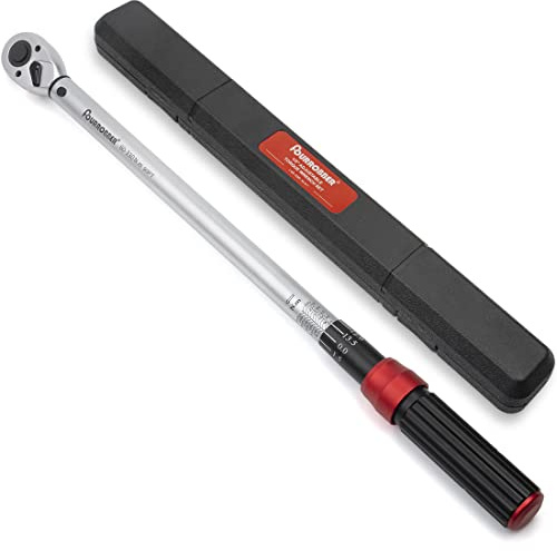 FOURROBBER Drehmomentschlüssel-Set, 1,27 cm (1/2 Zoll) Antrieb, Klick-Fahrrad-Drehmomentschlüssel, Dual-Direction, verstellbarer Drehmomentschlüssel mit Schnalle, 60–330 Nm, Genauigkeit ± 3 %