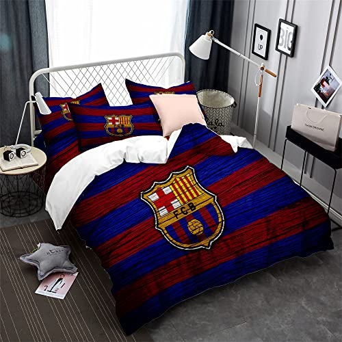 Equipo De Fútbol Funda Nórdica Poliéster Ropa De Cama para Niños Funda Nórdica Y Funda De Almohada Algodón De 90 Hilos(150x200cm)-Cama de 90