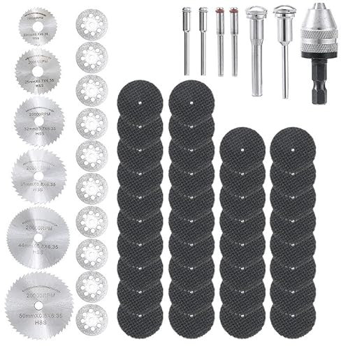 60Pcs Ruote di Taglio Disco Kit Circolare HSS Lama di Sega Resina Cut-Off Disco Disco Diamante Lama di Taglio per Trapano Strumento Rotante