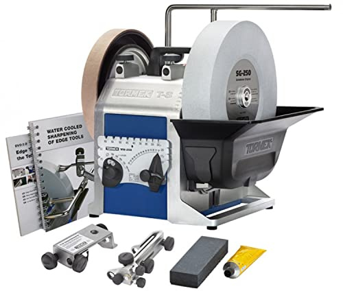 MFLS FOREZIENNE SAS NIL00005 TORMEK T-8 avec meule à Eau, 200W, Affûte Tous Vos Outils tranchants, Support Universel, Réglage, EzyLock, Levage par vis, Manchons de précision brevetés