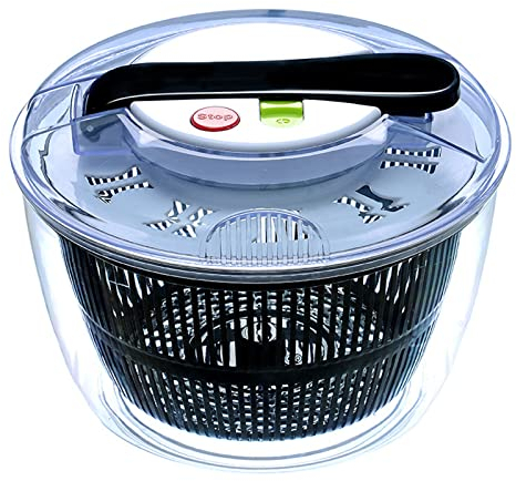 AXTMR Lavandino per Verdure Elettrico per Insalata a Pressione Domestica, cestello scolapiatti a centrifuga per Frutta e Verdura,Black,24 * 24cm