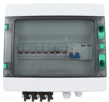 Kadimendium Photovoltaik Combiner Box 4 String PV Combiner Box mit Überspannungsableiter 15A Sicherung 63A DC Leistungsschalter IP67 Solar Combiner Box DC1000V