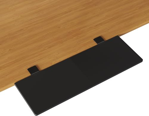 BONTEC Ergonomics Desk Extender Tray, 691 x 241mm Table Mount Desk Extender Shelf, 90° Foldable Table Extender, Clamp on Arm Rest for Desk, Suitable for Office Home Use, Black