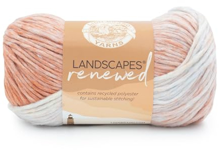 Lion Brand Yarn Landscapes Renewed, Recycled Multicolor Yarn for Knitting, Desert Spring, 1 Pack