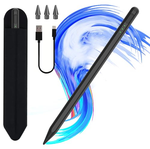Stift für iPad 11 & 10. Gen, Air 11” & 13“ (M3/M2), Stylus Pencil für Apple iPad 11/10/9/8/7/6/A16, Pro 3/4/5/6/M4, Air 3/4/5, Mini 5/6 mit Schnellladeleistung Palm Rejection, Neigungssensitivität