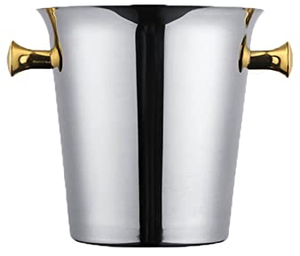 Pimex ice bucket, ice bucket gift Stainless Steel Ice Bucket Champagne Ice Bucket With Handle Wine Bucket Beer Bucket For Cocktail Bar Chilling Drink wine buckets for parties