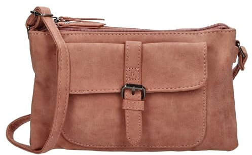 Christian Wippermann kleine Damen Tasche Schultertasche Umhängetasche Crossover Bag Leder Optik Handtasche Rose