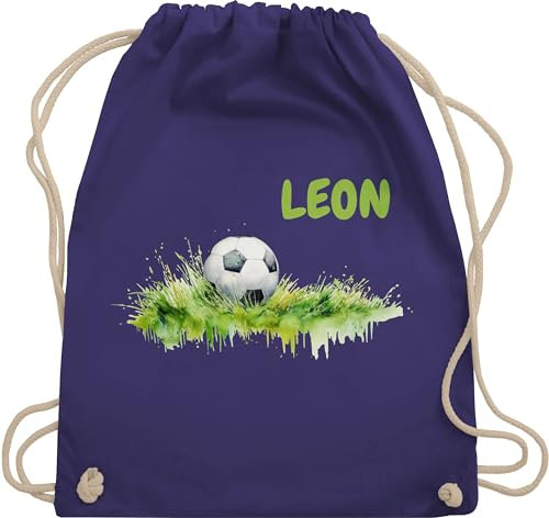 Turnbeutel Rucksack - Fußball Geschenke Kinder Fußball Geschenke Jungs I Mitgebsel - Unisize - Lila - sportbeutel grundschule beutel fussball fußballfan stoffbeutel turnsackerl jungen schule