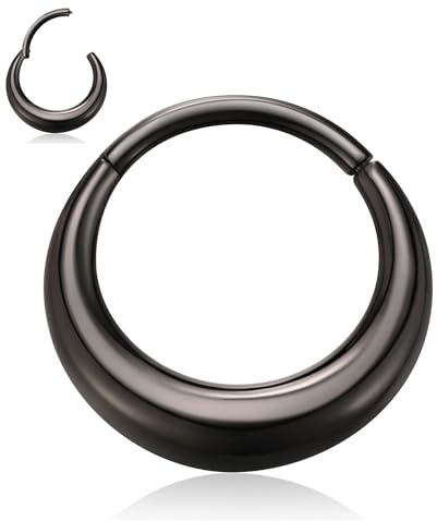 hengkaixuan 16G Septum Piercing Septum Clicker Ring Septum Hoop Schmuck für Frauen 316L Edelstahl Nase Hoop Ring Daith Knorpel Hoop Ohrring Segment Clicker Ring Tragus Helix Conch Piercing 8mm 10mm