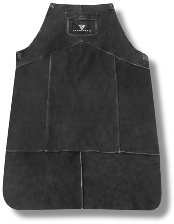 STAHLWERK Grembiule da saldatura | grembiule protettivo | grembiule in pelle | grembiule da fabbro | grembiule da lavoro | grembiule da officina | grembiule da saldatura in pelle crosta