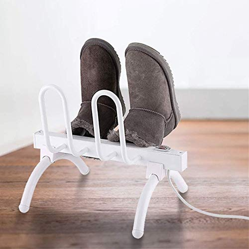 LJPZYOY Paires de sèche-Chaussures électriques sur Pied, Chauffage à Sec, Support de Rail de démarrage, déshumidificateur, Thermostat Intelligent, sèche-Chaussures et Gants, 40 x 30 x 31,5 cm, Blanc