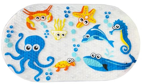 THERMOBABY - Tapis De Bain Antidérapant pour Bébé - Confortable, Ludique Et Facile À Nettoyer - Universel, s'adapte À Toutes Les Baignoires - Dès 8 Mois - Dimensions 71x38 cm
