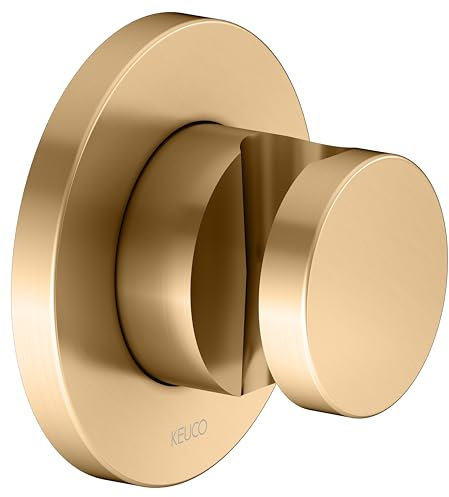 KEUCO Brausehalter, Rosette rund, 59591250001, Farbe: Messing gebürstet