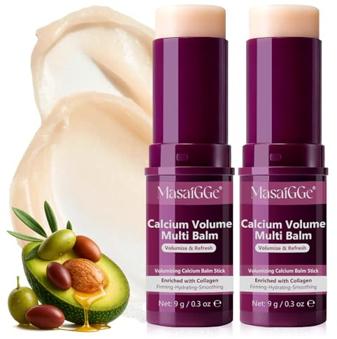 Calcium Multi Balm – Stick anti-âge et raffermissant pour la peau avec collagène et calcium, contre les cernes et les rides, hydratation intense pour le visage, les yeux et le cou, sérum solide