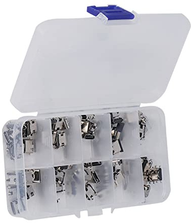 CHICIRIS USB C Port 100Pcs Type C USB Female Connector Stainless Steel Cover for Computer Accessories Repair Replacement Adapter Set
