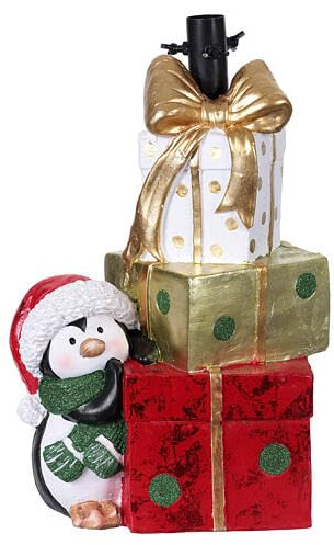 Holyart Alberi di Natale: Base per albero Natale 120-150 cm regali e pinguino 50x35x25 cm