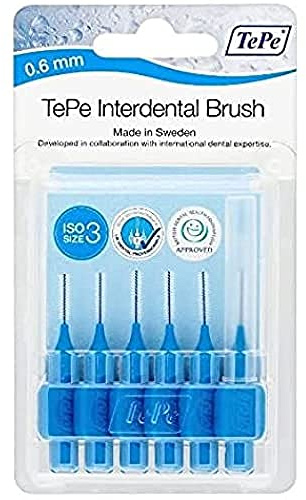 Tepe Interdentalbürsten in Blisterverpackung, 0,6 mm, Blau, 1 x 6 Stück