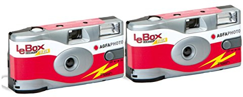 Agfa Photo LeBox 400 27 Flash Lot de 2 Appareils Photo jetables 35 mm Noir