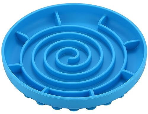 Anti Schling für Napf Hund,Doweiss Anti Schling Silizium Slow Feeder Einfügung Hundenapf,Antischlingnapf Hunde Anti Schling Napf Katzen Einfügen (Small, Blau)