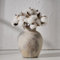 SIDUCAL Vase Décoratif en Céramique | Poterie Rustique de 15,2 cm | Style Bohème pour Décoration d'Intérieur | Terre Cuite Blanchie à la Chaux pour Table, Salon, Salle de Bain