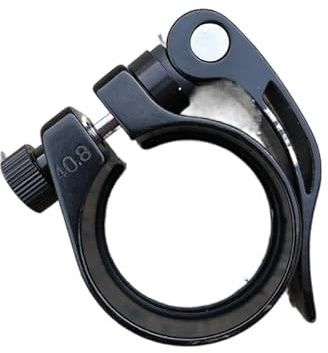 Bike Seat Clamp Aluminum Alloy Bike Seatpost Clamp 35 38 40 40.8 41mm MTB Road Bike Cycling Seat Post Clamp Quick Release Bicycle Spare Parts Seat Post Clamp (Color : 40.8MM Black)