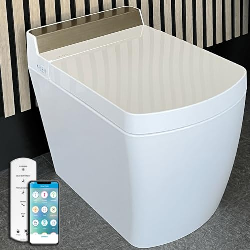 Inodoro Inteligente de Estilo Japonés Kobe sin tanque de agua | Limpieza con chorro de agua | Secado aire caliente | Mando a distancia | Salida a Suelo.