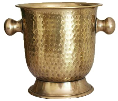 ice bucket, ice bucket gift Handmade Brass Hammer Pattern Ice Bucket Large Capacity Ice Bucket With Handle For Bar Champagne Wine Flower Bottle wine buckets for parties