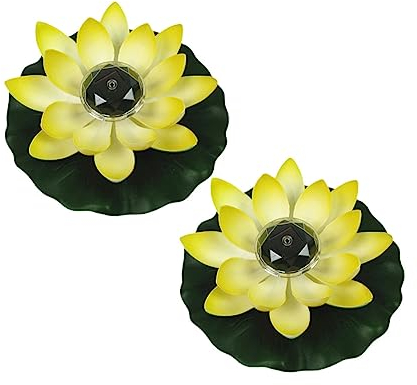 Milisten 2stücke Solarbetriebene Lotusblüte Led Teichleuchte Schwimmende Gartendeko Energiesparende Solarleuchten Für Außen Wasserdichtes Lotus-solarlicht Für Teich Und Pool Umweltfreundlic