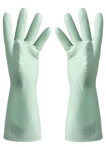 FYJL Cleaning Gloves Waterproof 1 Pair Of Laundry And Dishwashing Gloves Reusable Laundry Gloves Long Sleeves For Daily Use Dishwashing Gloves(Green-C)