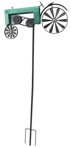 Asixxsix Girandola a Terra per Trattore, Girandola per Trattore da 26,8 Pollici, Girandola per Trattore con Ruote Girevoli Vintage, Decorazione per Mulino a ventos con Paletto Esterno