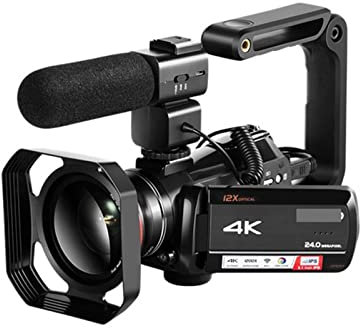 Videocamera digitale Videocamera Videocamera 4K Zoom ottico 12X professionale for riprese in streaming live di Blogger Cattura ogni momento vividamente(Bundle B)