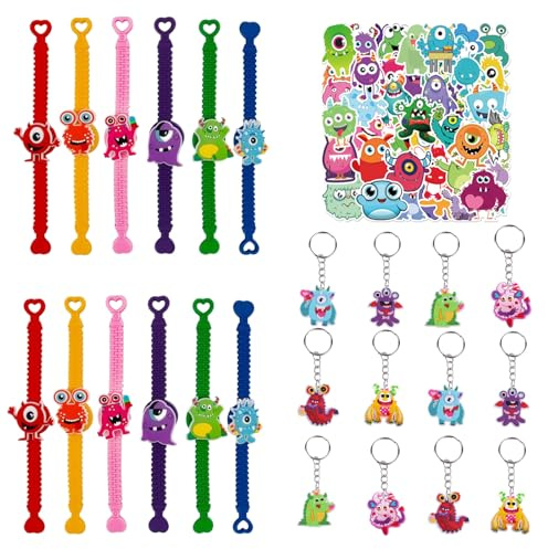 Yhjxly Monster Party Mitgebsel Kindergeburtstag Set,74 Stück Monster Theme Party Geschenke,kindergeburtstag Gastgeschenke Spielzeug Junge Monster Mädchen Geschenke
