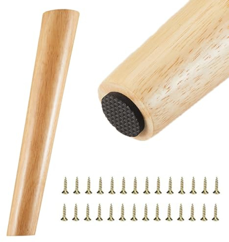 Runde Möbelbeine Sofabeine 4er Set holzfüße für mobel 10cm 20cm 30cm 60cm 70cm Schränke Beine Füße Konisch Möbelfüße mit Anti Rutsch Matten(50cm)
