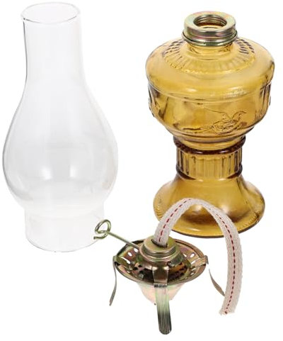EPIGEIST Vintage Kerosene Lampe Aus Dickem Glas Retro Öllampe Für Tischdekoration Stimmungsvolle Beleuchtung Wohnräumen Küchen Und Beim Camping Hochtemperaturbeständig Leicht Zu